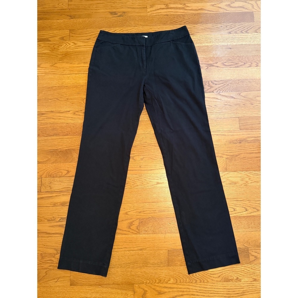 Eileen Fisher Black Organic Cotton Stretch Straight Leg Dress Pants Small